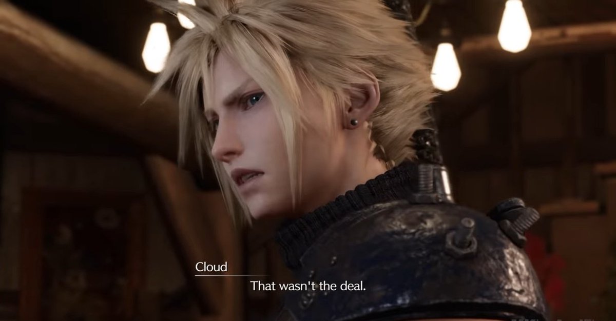 Cloud reminding Aerith of the paymentbut Cloud doesnt want his future mother in law to know about the date payment to his bodyguard works. He really wants that date yall!  #Clerith