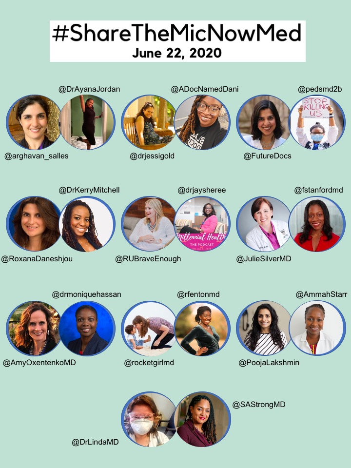 #BlackWomenInMedicine👩🏿‍⚕️are taking over a number of physician #MedTwitter accounts⤵️Mon June 22🎤. 

I’m sharing mine w/<a href="/fstanfordmd/">Dr. Fatima Cody Stanford</a>. Tune in👂🏼&amp; learn from her. Please treat her kindly as you would any guest!🤎❤️ 

Check out #ShareTheMicNowMed &amp; follow +📢Black women #physicians!