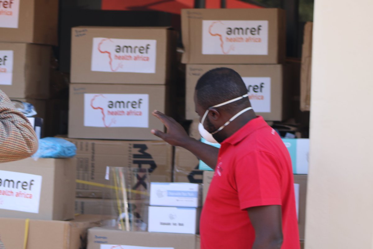 amref_malawi's tweet photo. With support from the Dutch postcode lottery, Amref procured PPEs to support the @health_malawi, especially CHWs to continue carrying out essential services. The chief director, Mr. Chisamile applauded Amref  @Amref_NL @mada_tolani https://t.co/ASbLZkKypu