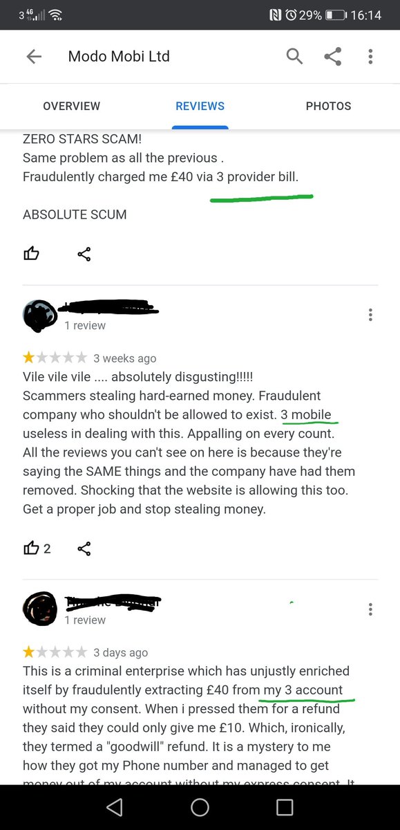 ryanrazry's tweet photo. @ThreeUK this is just a few reviews all relating to @ThreeUK everyone with the same problem? Not a scam no? https://t.co/qNxvCsCVmE