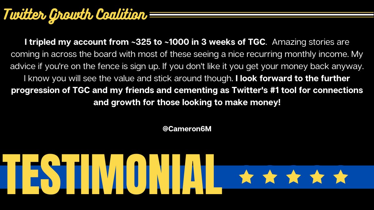 Did  @Cameron6M do a giveaway that helped gain followers?Yes.Was this associated with TGC?No.If someone wants to do a giveaway I can’t stop them. But those results are not included for TGC rewards or stats.This is made very clear by  @Cameron6M’s testimonial: