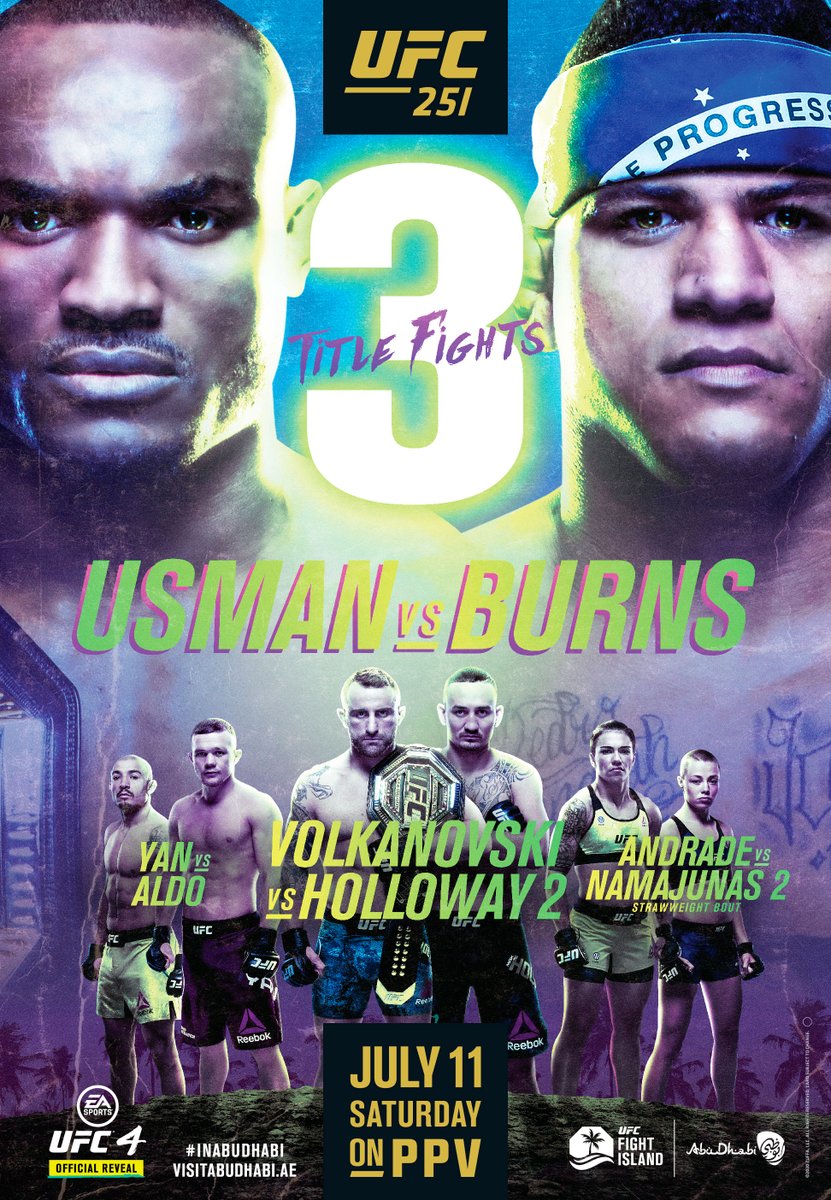 ✈️ Now boarding for #UFCFightIsland

Your OFFICIAL #UFC251 poster has just dropped.

#InAbuDhabi @VisitAbuDhabi