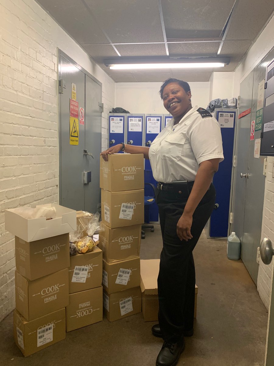 MealsWire's tweet photo. 7th week delivery of 150 meals and a box of fruit to @HMPWScrubs staff. A small tribute from us to our #HiddenHeroes behind the wire. #carol is an excellent host. TY @theCOOKkitchen and @premierfruitsuk for your support. @HiddenHeroes_UK #WeAreAllInThisTogether https://t.co/U0rs9H2cR8