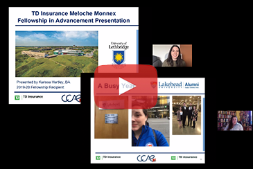 CCAECanada's tweet photo. From the CCAE 2020 AGM, watch 2019 @TD_Insurance Meloche Monnex Fellows @karissarissah, @uLethbridge &amp; @jlkirker7, @mylakehead share their experiences from their fellowship year: https://t.co/lyE1PCkveN https://t.co/z4cVpvud1u