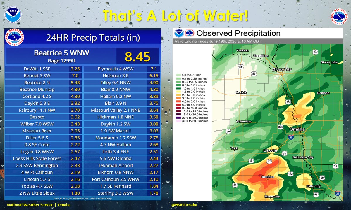 Heavy rain fell yesterday into the overnight hours and produced some
