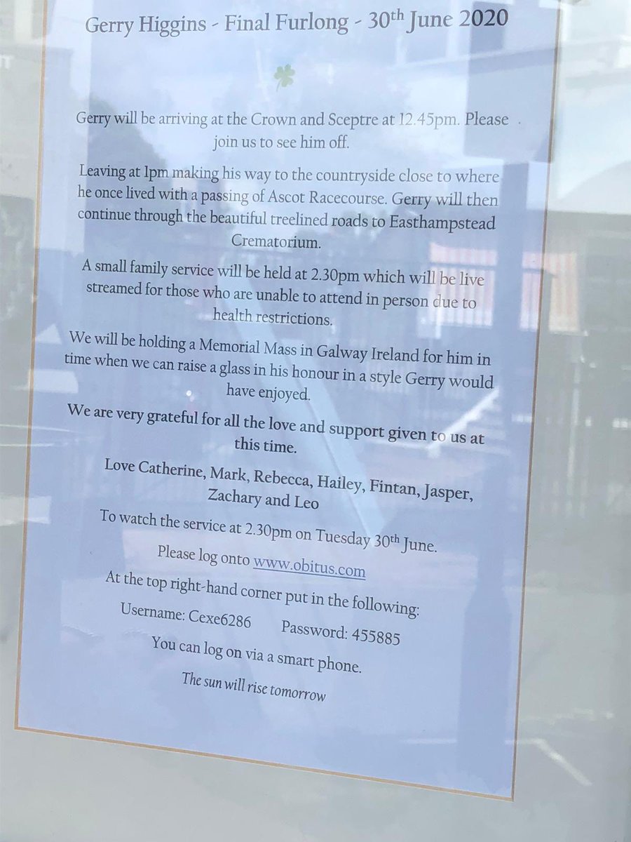 georgiaagregor2's tweet image. @LoftforWords @QPR final goodbyes to lovely Gerry Higgins... please spread the word 💙