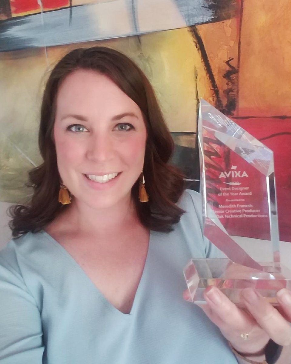 Congrats to our Senior Producer, Meredith Francsis on receiving the <a href="/AVIXA/">AVIXA</a> Event Designer of the Year Award! Connect with her on LinkedIn to learn more about virtual event design. #WellDeserved #SoProud | Don't Be A Stranger: lnkd.in/dMYPhXW | #EventProfs #FridayFeature