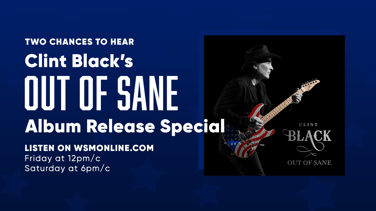 WSMradio's tweet photo. Did y'all hear that @Clint_Black's new album #OutOfSane is out today? Tune in to https://t.co/d5UrnHEaAs today at 12pm/c for the Album Release Special as we go track-by-track through the new music!
If you miss the special today, be sure to catch the replay tomorrow at 6pm/c. https://t.co/JMubLw12NB