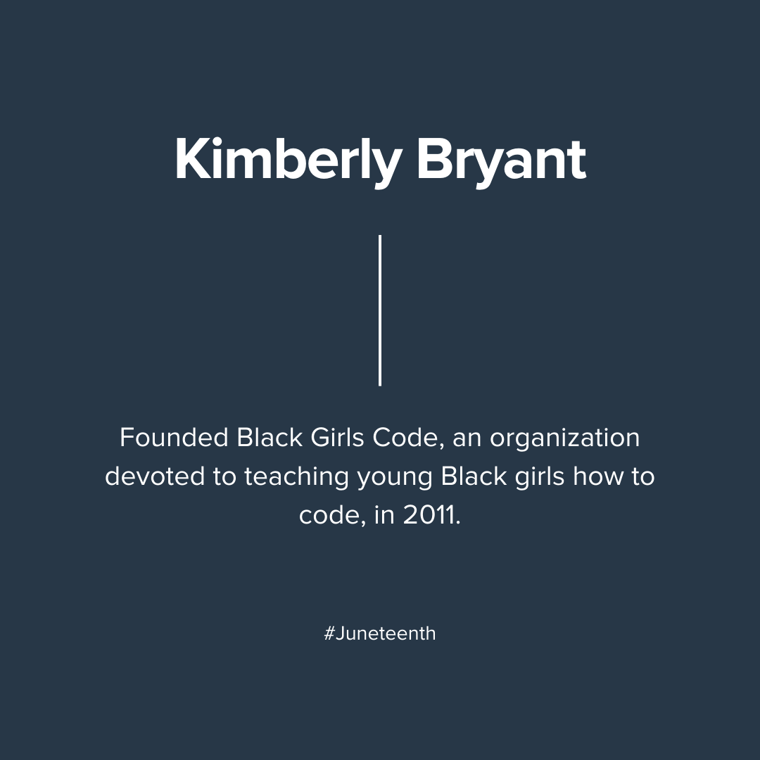 Kimberly Bryant ( @6Gems)Founded Black Girls Code ( @BlackGirlsCode), an organization devoted to teaching young Black girls how to code, in 2011.