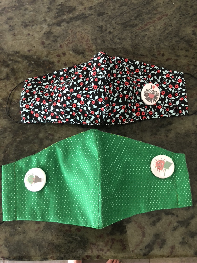 Vlovegreen1's tweet photo. Need comfortable masks and want to wear cool buttons to support the "let's be safe" movement?  Contact Jeanine to purchase!  https://t.co/xPWOGC1QGM https://t.co/v0LuzHHaal