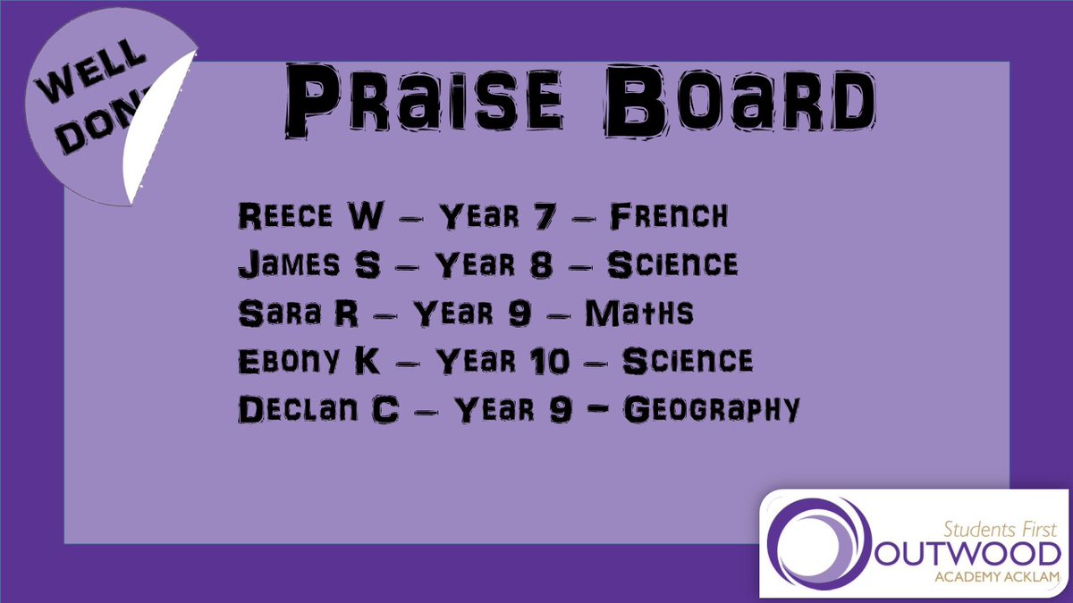 OutwoodAcklam's tweet photo. Over 2600 #praisepoints handed out to students. We are very proud of each and everyone of you! #raisingstandards #transforminglives https://t.co/tXOOCduQAb