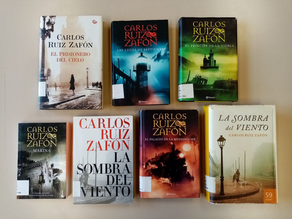 bibliocaniles's tweet photo. Día triste para la literatura. Nos deja el escritor Carlos Ruiz Zafón. Desde la Bilioteca de Caniles no encontramos mejor manera de rendirle homenaje que recomendando sus novelas. #CarlosRuizzafon https://t.co/eJRd3F4cNZ