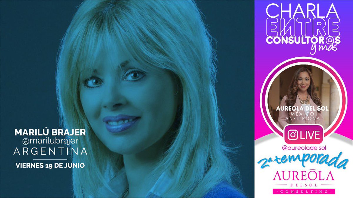 AureoladelSol's tweet photo. A las 12:00 h #México 🇲🇽/ 14:00 #Argentina 🇦🇷, tengo una cita con la queridísima @MariluBrajer, una mujer impulsora de otras mujeres y Presidenta de @AlacopLatam. Les espero en #InstagramLive (en mi cuenta @ aureoladelsol 📲)
#ADSTeConecta 👇🏼 https://t.co/VegTfS5sla