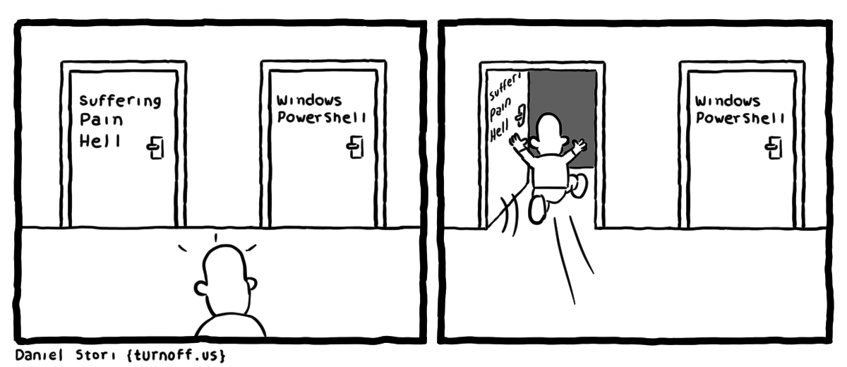 nixcraft's tweet photo. Lmao. That is why we have WSL 2 with goodness of bash or zsh :P Thanks @turnoff_us for lulz https://t.co/VPnmxEF20c