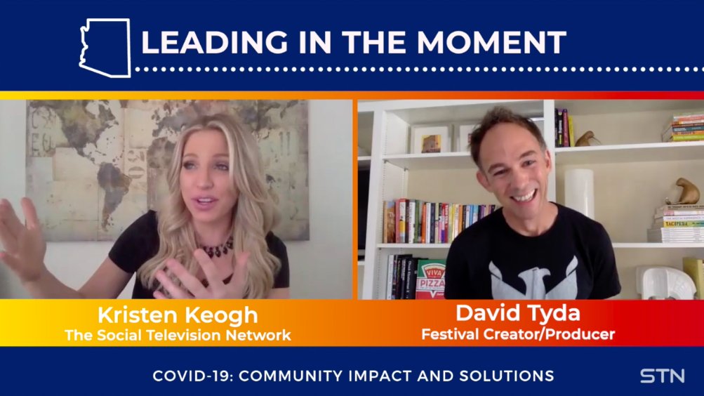 DaveTyda's tweet photo. Thank You @KristenKeogh for the invitation to share future-of-festival thoughts on The Social Television Network! I'd like to plug that my wardrobe was provided by @downtownphoenix &amp; @RJ_Price but I need to fire my stylist who didn't iron my shirt. 😂 https://t.co/JTzlmcJpoW https://t.co/JHaRUxaUt5