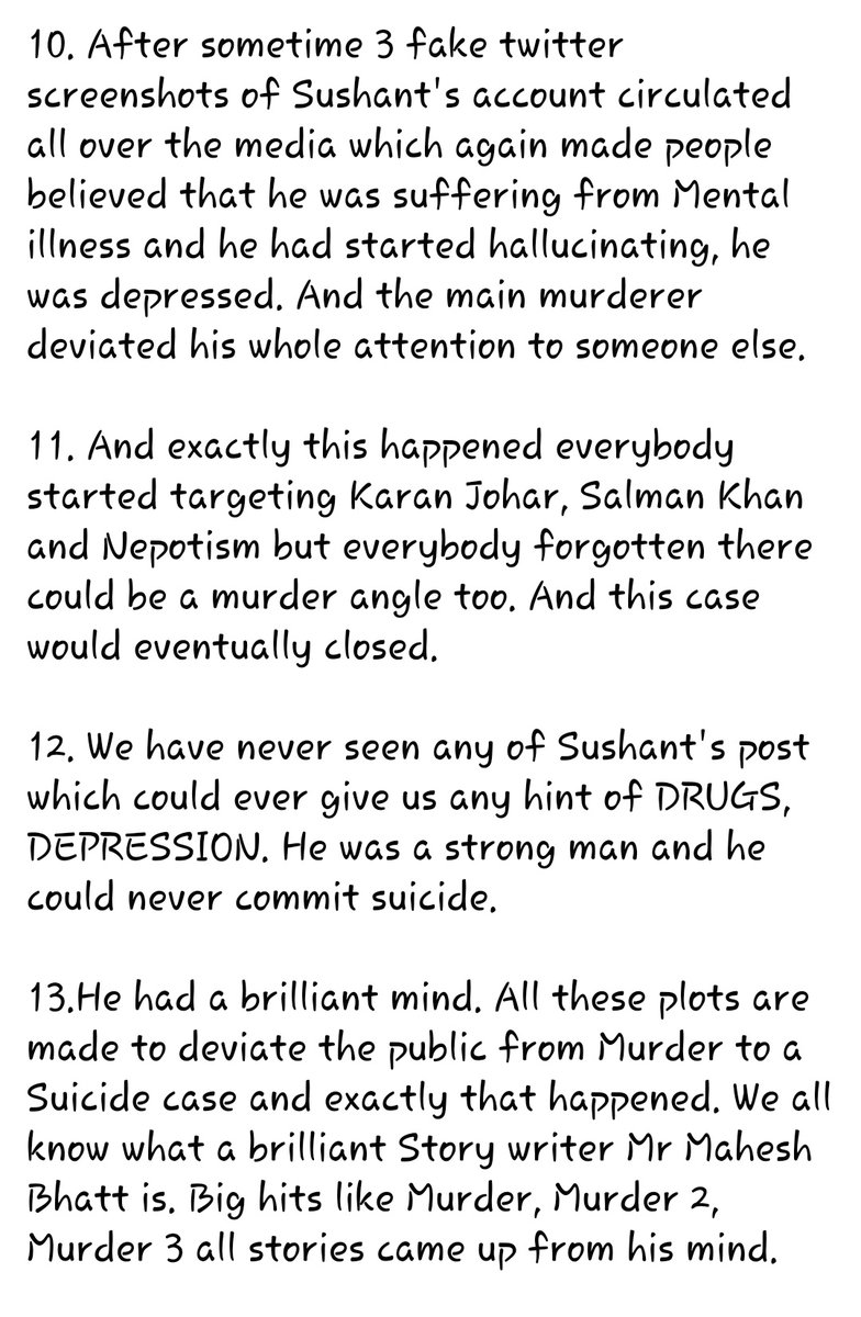 Sreedivyaaa's tweet photo. Here I post a thread regarding #SushantSingRajput  which clearly conforms It's Murder !
Justice should be done to Sushant 
#CBIEnquiryForSushant https://t.co/fXyitceG8Q