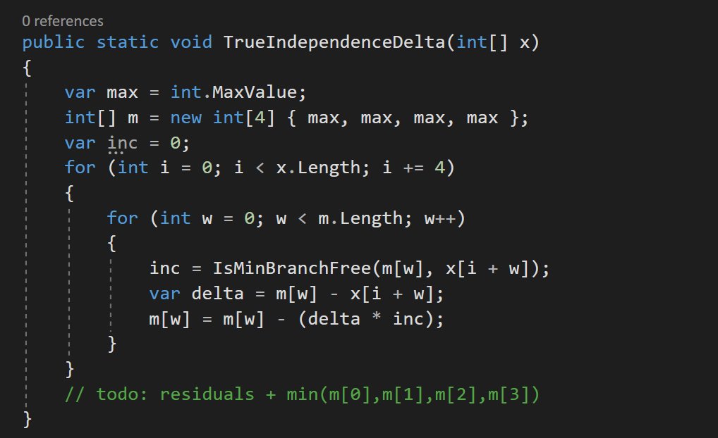 badamczewski01's tweet image. Branch &amp;amp; Chain Free Min Function using deltas:

#dataorienteddesign #dotnet #performance