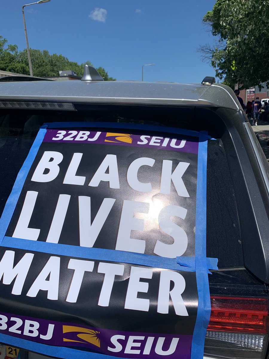 GBLCBoston's tweet photo. Out strong at Juneteenth drive to justice caravan at Dorchester court #laborforblacklives @32BJSEIU @SEIU509 @SEIU888 @1199mass #solidarityforever https://t.co/Sgo9VexUku