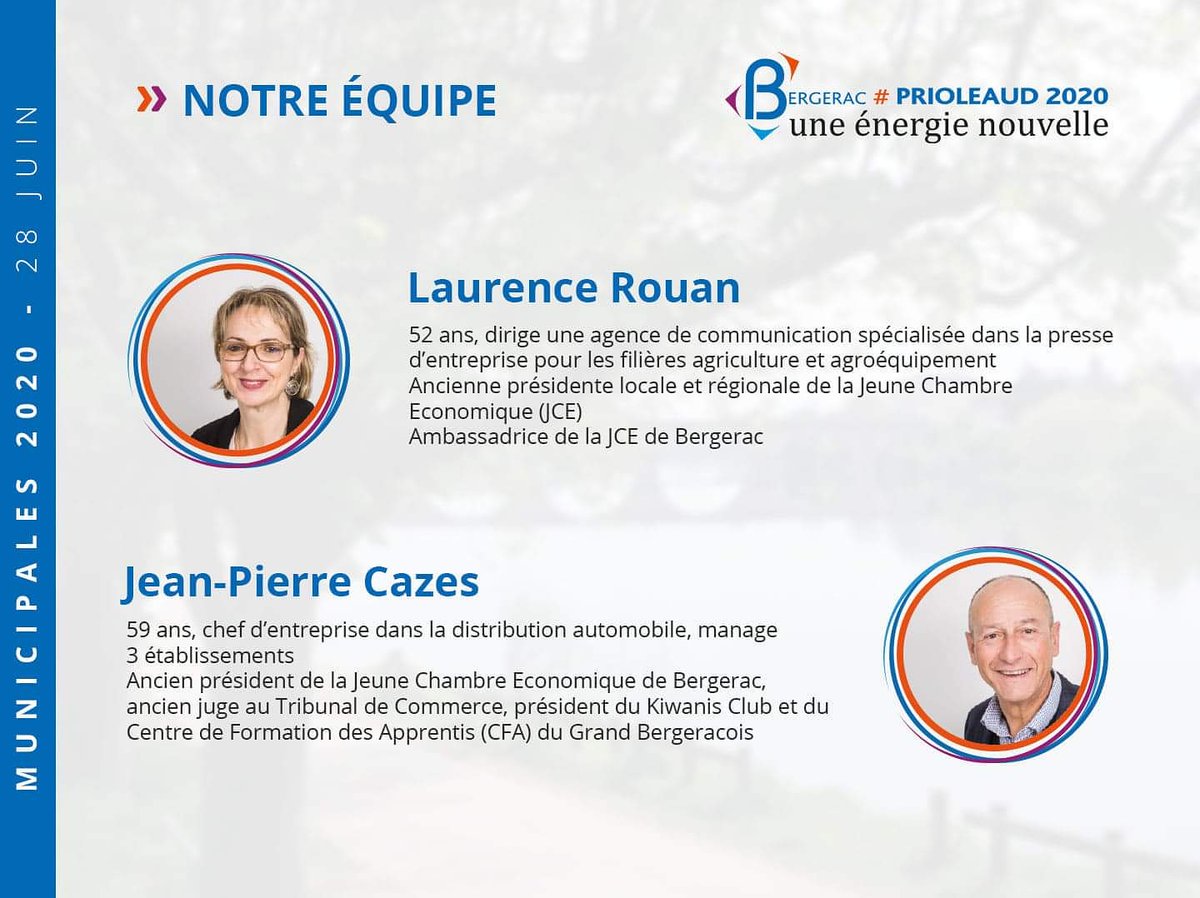 📷 Présentation de nos candidats : Prioleaud 2020 - une énergie nouvelle 📷

prioleaud2020.fr/Equipe.php

#Bergerac #Municipales #Municipales2020 #Perigord #MyPerigord #lovemyperigord #igers #igersfrance #igersdordogne #dordogne #igersbergerac #picoftheday #photooftheday #aquitaine