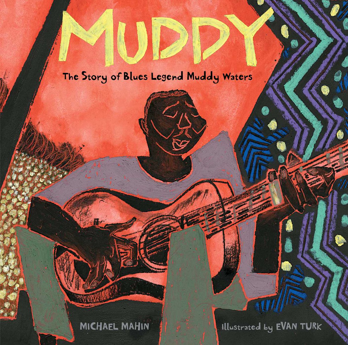 #Muddy by <a href="/MahinWriter/">Michael Mahin</a> and illustrated by <a href="/evanturkart/">Evan Turk</a>, is a picture book celebration of the indomitable Muddy Waters, a blues musician whose fierce and electric sound laid the groundwork for what would become rock and roll. Learn more: bit.ly/37GMuda