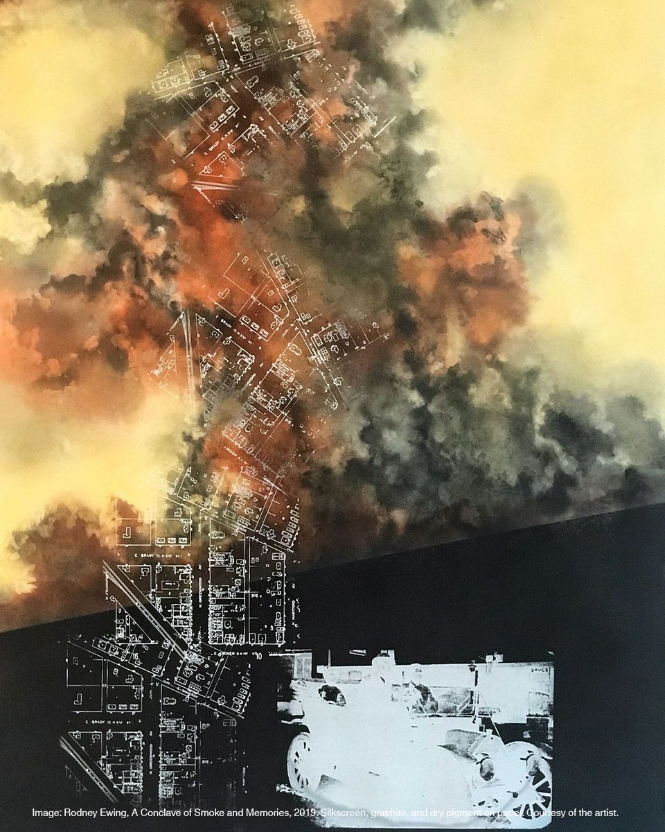 For many reasons, this #Juneteenth is a particularly important one. On this special day, as the city of Tulsa, Oklahoma is politicized on the highest level by racists we revisit “A Conclave of Smoke and Memories”, featured in Rodney Ewing’s Emerging Artist Exhibition at MoAD