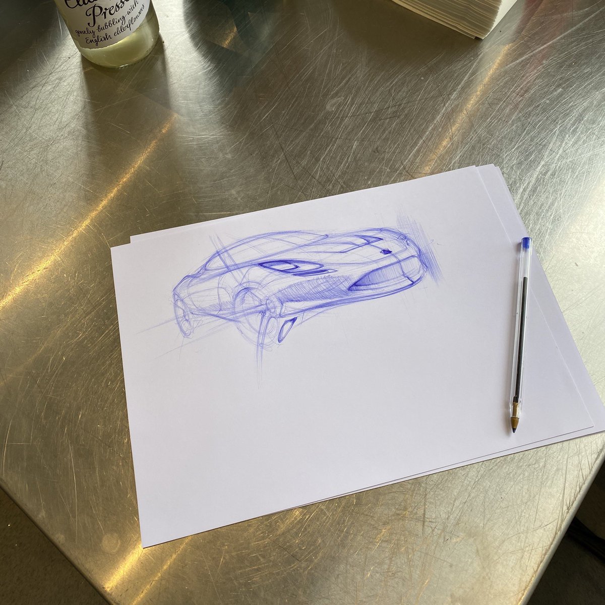 Our Station Chaplain popped in for a quick catch up before this weekend’s virtual event, the #StayHomeScramle at Bicester Heritage. Such a pleasure to find this quick sketch by @revseventandart in the kitchen at <a href="/BicesterH/">Bicester Heritage</a>/<a href="/BicesterMotion/">Bicester Motion</a> HQ. Constantly impressed by his talent.