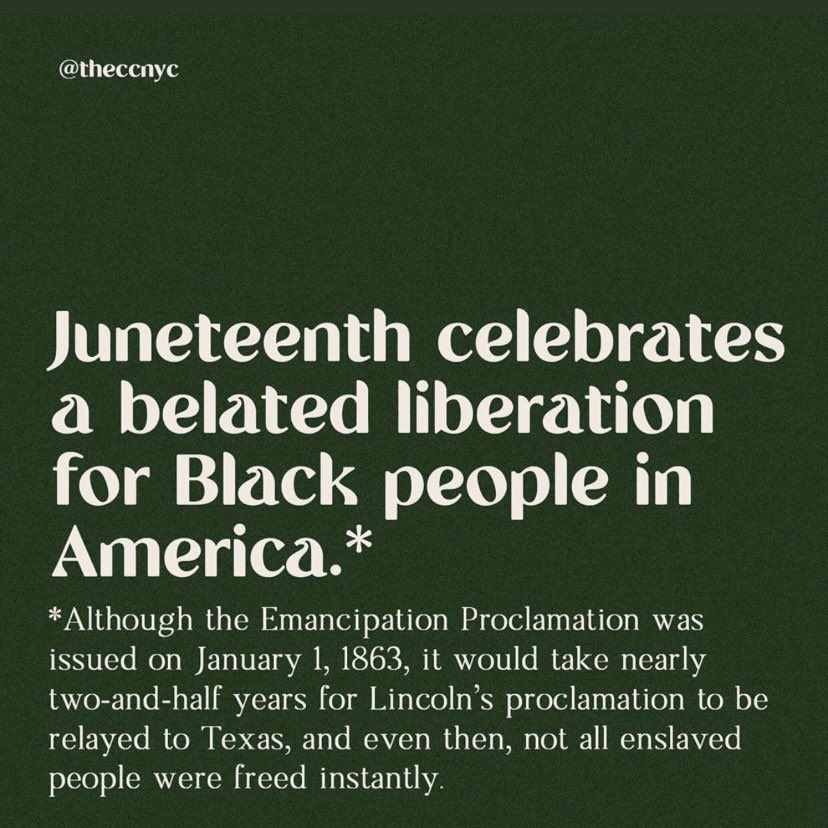 Juneteenth remembers those enslaved people who were not notified of their freedom until two years after the Emancipation Proclamation was signed. On this day, we encourage you to learn more about the history of the holiday and work to make this country more equitable for all.