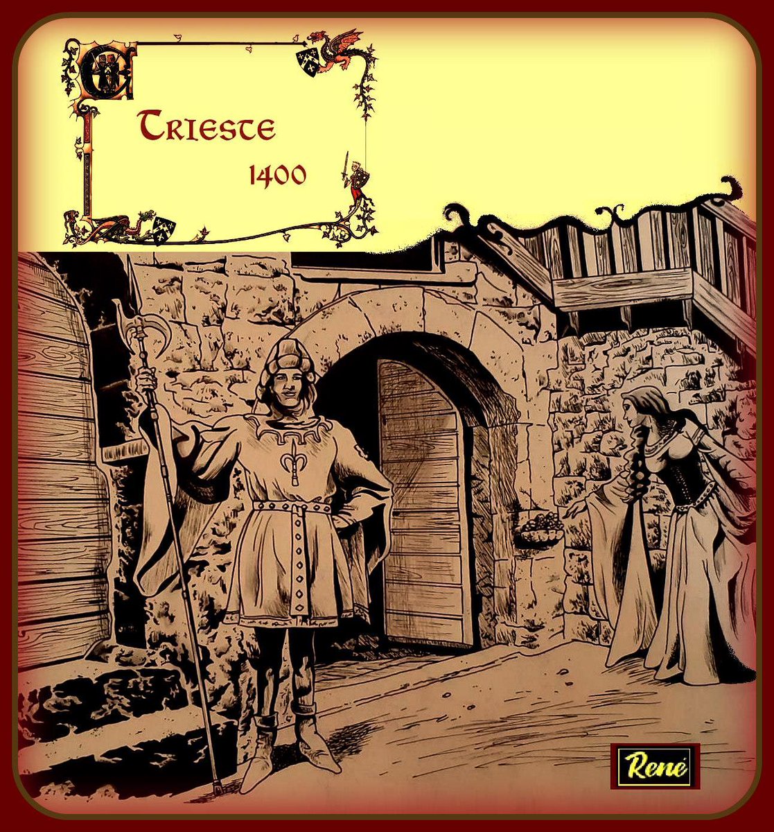 RenFaraguna's tweet photo. My #pupolo #fumetto: la #Trieste del 1400 - #fumetti #illustration #comics #middleage #medioevo #alabarda https://t.co/re1eI1jFrz