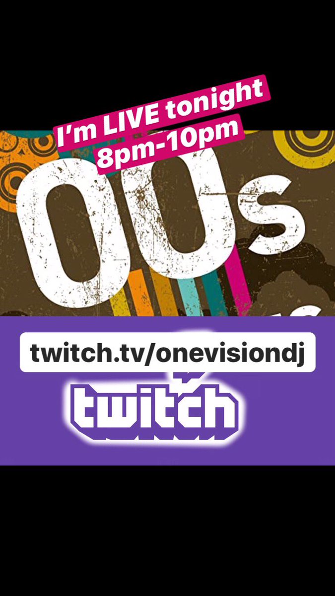 I’m LIVE tonight 8pm-10pm playing all the best tunes from the 00’s only on twitch.tv/onevisiondj

#livestream #twitch #onevisiondj #partydj #weddingdj #mobiledj #partytime