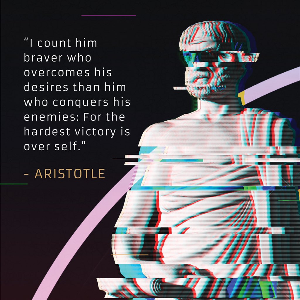 Designing_Mind's tweet photo. “I count him braver who overcomes his desires than him who conquers his enemies: For the hardest victory is over self.”
- Aristotle
#quotes #wisdom #aristotle #philosophy #philosopherquotes #selfovercoming https://t.co/wlycGbd2nq