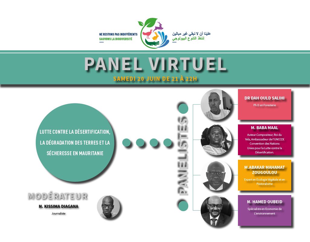 rim_medd's tweet photo. Panel Virtuel: Lutte contre la Désertification, la Dégradation des Terres et la Sécheresse en Mauritanie ce samedi 20juîn via #Zoom et #FacebookLive #JME https://t.co/MCEqBLu2Me