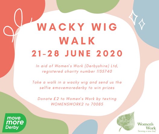 Don’t forget to don your wacky wig this weekend #womensworkderby#charity#takeaselfie