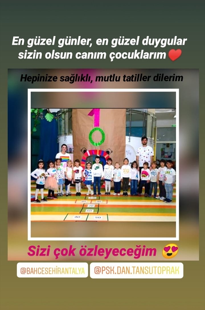 pınar gençkan (@nargenckan) on Twitter photo Bu yılın son dersi... Sağlıklı, mutlu, başarılarla dolu nice güzel yıllar dilerim canım çocuklarım. 😍 Hepinizi çok seviyorum ve sizi çok özleyeceğim 💕@TansuToprakbk <a href="/sbalci07/">Sevilay Balcı</a> <a href="/HUSEYiNSARI07/">Hüseyin Sarı</a> @KADlRSARl <a href="/ErkenCocukluk/">Hale Güneş</a> #heranımdabahçeşehir Bu yılın son dersi... Sağlıklı, mutlu, başarılarla dolu nice güzel yıllar dilerim canım çocuklarım. 😍 Hepinizi çok seviyorum ve sizi çok özleyeceğim 💕@TansuToprakbk <a href="/sbalci07/">Sevilay Balcı</a> <a href="/HUSEYiNSARI07/">Hüseyin Sarı</a> @KADlRSARl <a href="/ErkenCocukluk/">Hale Güneş</a> #heranımdabahçeşehir