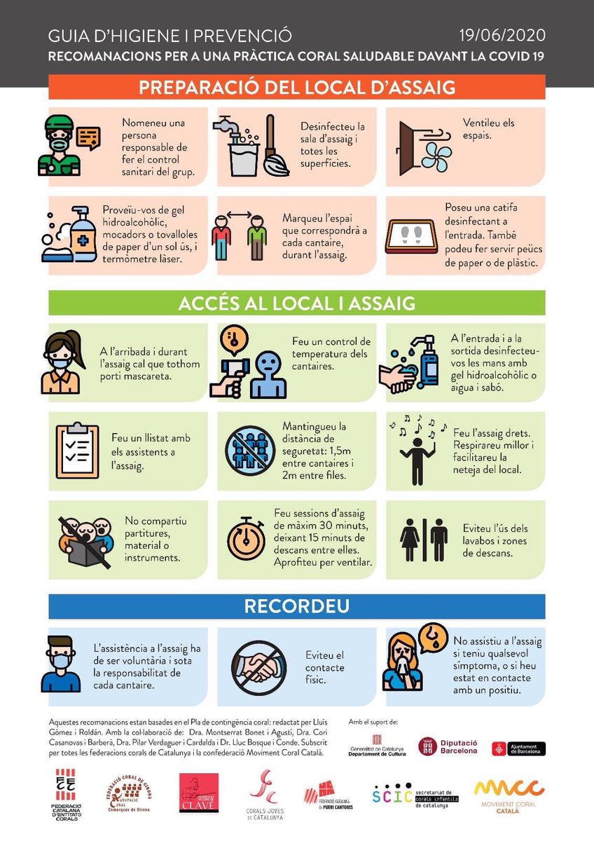 EquipTecnicFCEC's tweet photo. Aquí teniu la Guia d’Higiene i Prevenció per a tots els cors del nostre país. @FCEC14 @MoviCoralCat @coralsinfantils @CorsClave @puericat @cultura_cat @cultpopular_cat @Cultupopularbcn @CoNCACultura  @CulturaDIBA #volemcantar https://t.co/sgilqe4Wbo