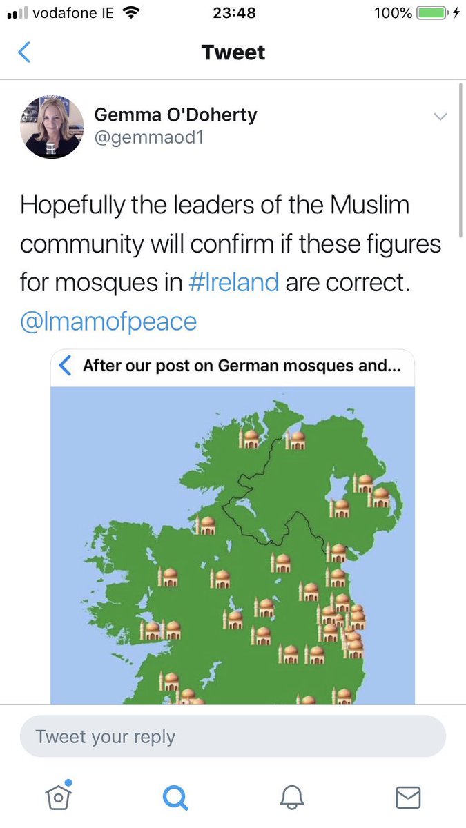 Ms O’D is continuously tweeting about our fellow Muslim citizens at a time when mosques are under attack in Ireland & people’s lives are being put at risk. She would argue she is ‘just asking questions’. Most would see this as sophistic Islamophobia IMHO - a breach of T&C?
