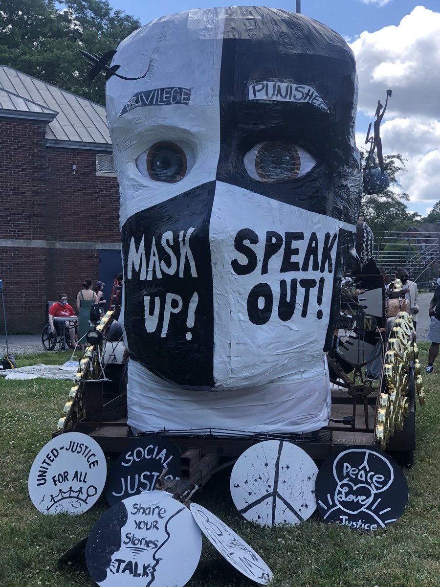 People at the rally, which remained peaceful, advocated for liberation from mass incarceration, over policing, and state-sanctioned violence. Many calls for defunding the police. The event had symbolic artwork like this on display as well.  @boston25