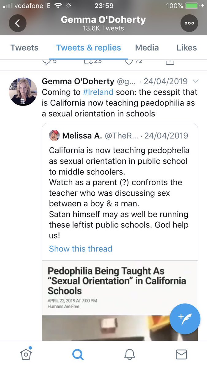 Then there’s the alleged conflation of LGBTQI with child abuse. Stats prove that LGBTQI are least likely to abuse kids. These tweets refer to current ed practise of teaching that there are all kinds of families (& there is no mention of sex). This is IMHO against Twitter T&C