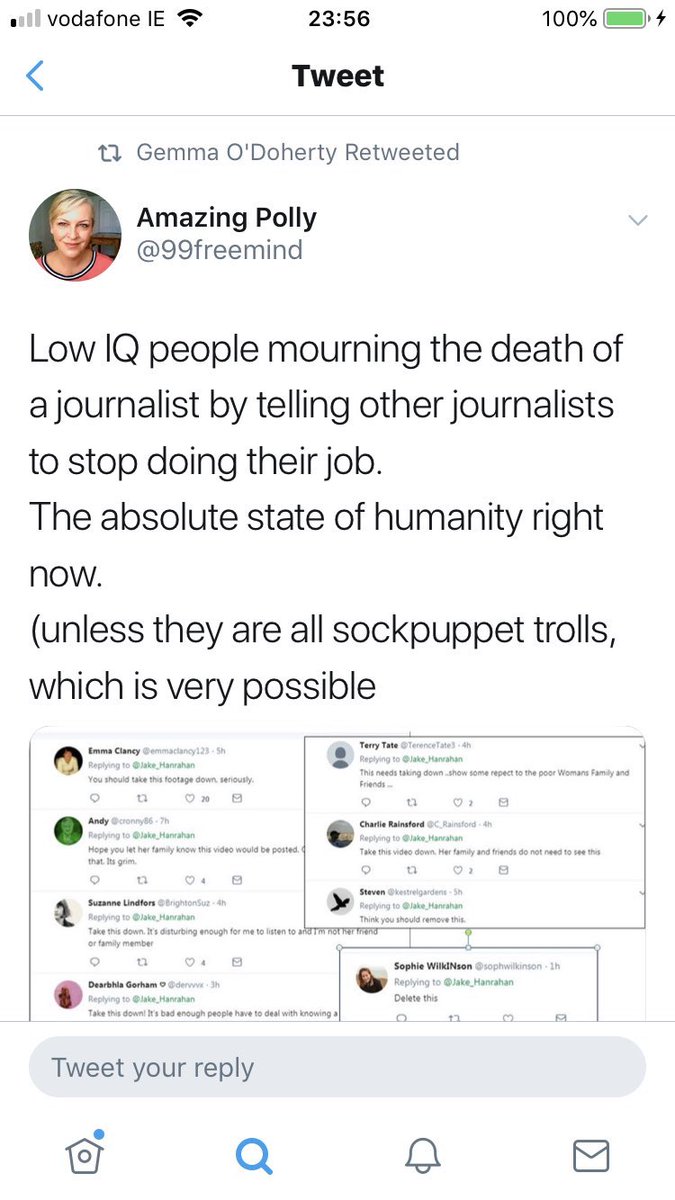 Then there’s the murder of Lesbian campaigner & journalist Lyra McKee. Her response is to share & generate conspiracies. This was deeply hurtful to the LGBTQI community across the island. You will note Twitter paraded through Dublin as part of Pride. Are you proud of this?