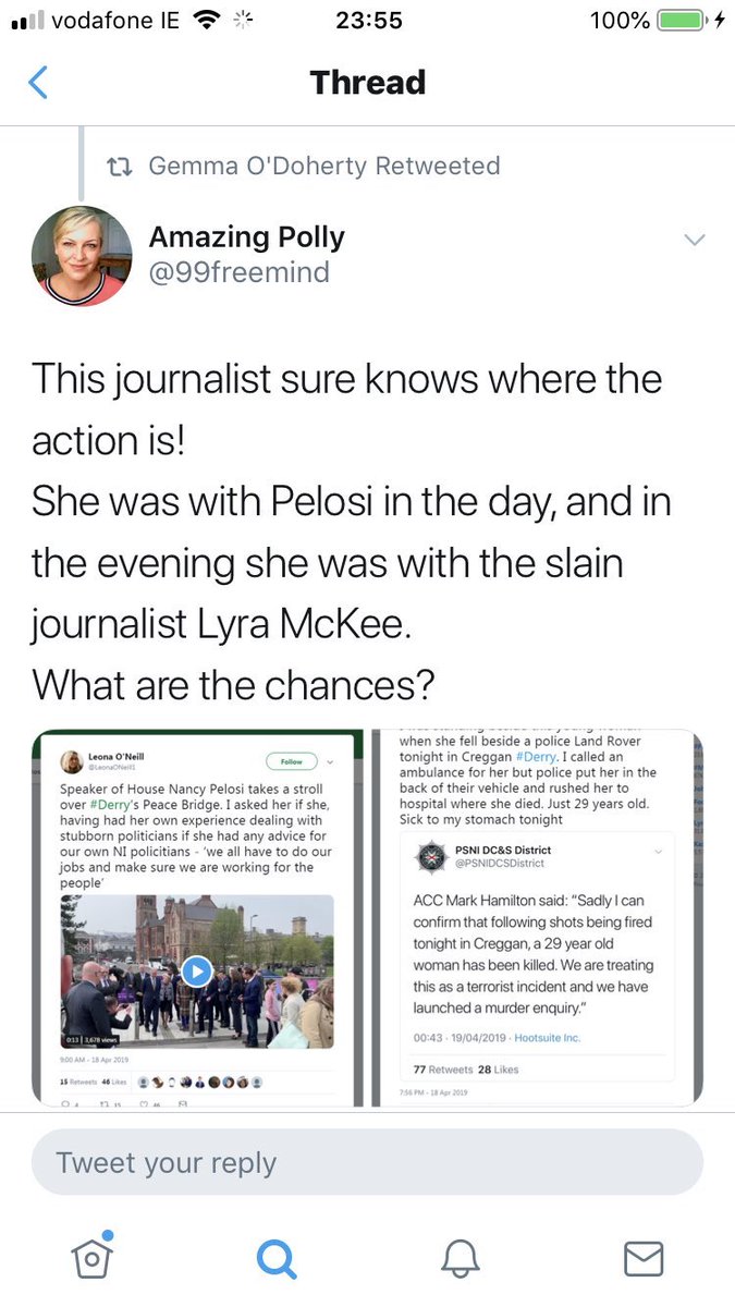 Then there’s the murder of Lesbian campaigner & journalist Lyra McKee. Her response is to share & generate conspiracies. This was deeply hurtful to the LGBTQI community across the island. You will note Twitter paraded through Dublin as part of Pride. Are you proud of this?