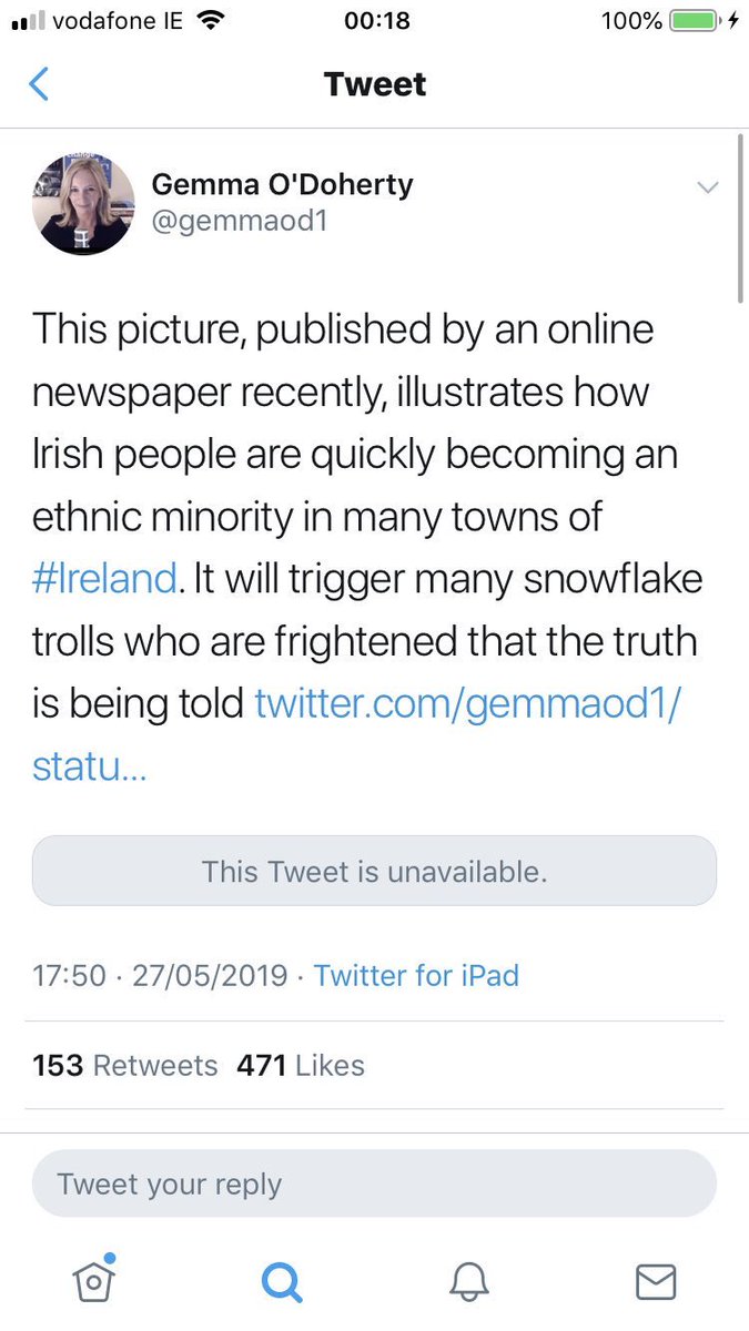 Another feature of Ms O’Doherty’s use of Twitter is to use children’s photographs without their parents permission. Surely this is a breach of Twitter T&C?