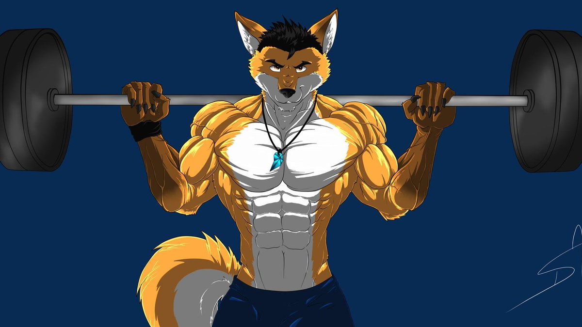 DanielsWolf1's tweet photo. legs day is a hard day, but this fox is trying his best. i liked this kind of shading but is complicated to do ... #anthrofox #musclefox #muscledrawing #muscles #flex #furry https://t.co/VA8Mz5iwhc