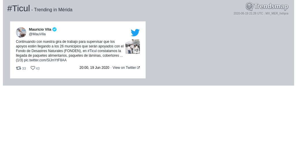 TrendsMerida's tweet photo. #ticul es ahora una tendencia en #Mérida

https://t.co/gWmyOXQPyB https://t.co/2wcggaeGZ5