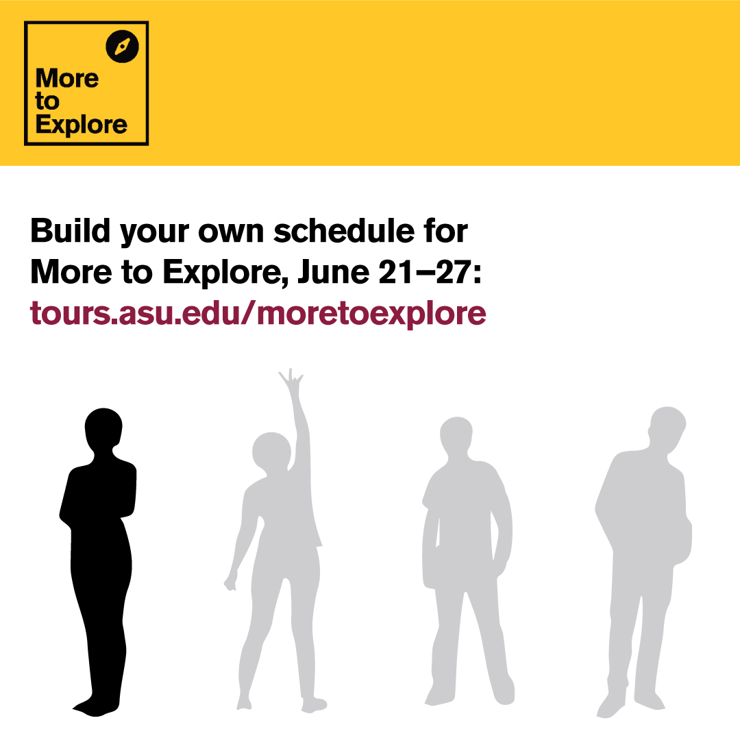 FutureSunDevils's tweet photo. More to Explore is the perfect event to attend if you aren't sure what to study in college. In this sample schedule, Taylor is attending academic sessions hosted by three @ASU colleges. 

Build your own session schedule: https://t.co/z4a0jgc0H5 #MoreASU https://t.co/E5FNc03Ei2