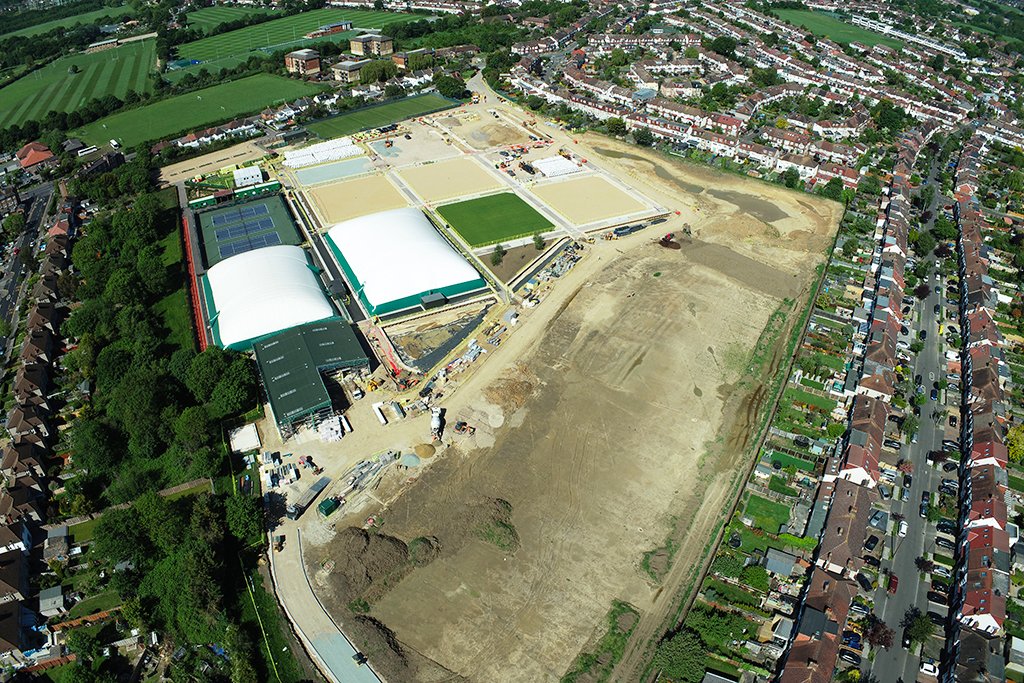 SCSlatter's tweet photo. With Phase I complete, we're thrilled to be moving onto Phase II at the AELTC's Community Sports Ground, where we're constructing 3x new Plexipave under-dome #tenniscourts in addition to supporting pathways and roadways: https://t.co/a3onfkD2rJ

#sportsconstruction #surfacing https://t.co/WAe6CQ9f4Y