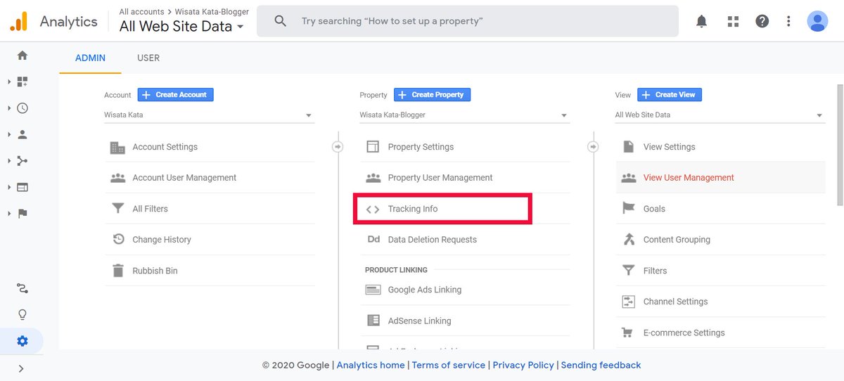 19. b. Pilih "Tracking Info" >> nanti akan ada dropdown >> pilih "Tracking Code".