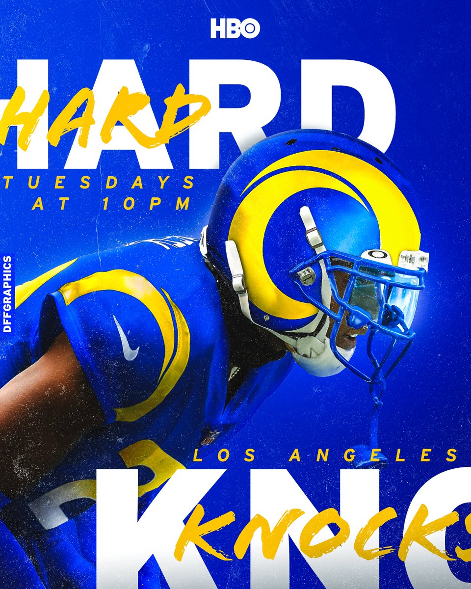 DFF_Graphics's tweet photo. Jersey swap and personal poster for the upcoming season of @HBO's #HardKnocks featuring @jalenramsey and the @RamsNFL. #NFL https://t.co/TUQbCiUb9M