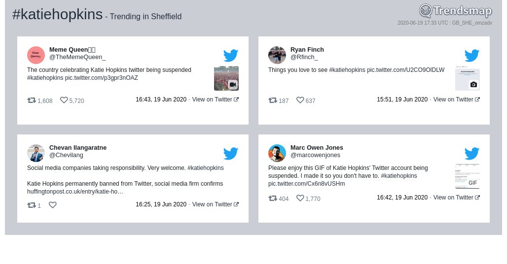 Trendsmap Sheffield tweet media