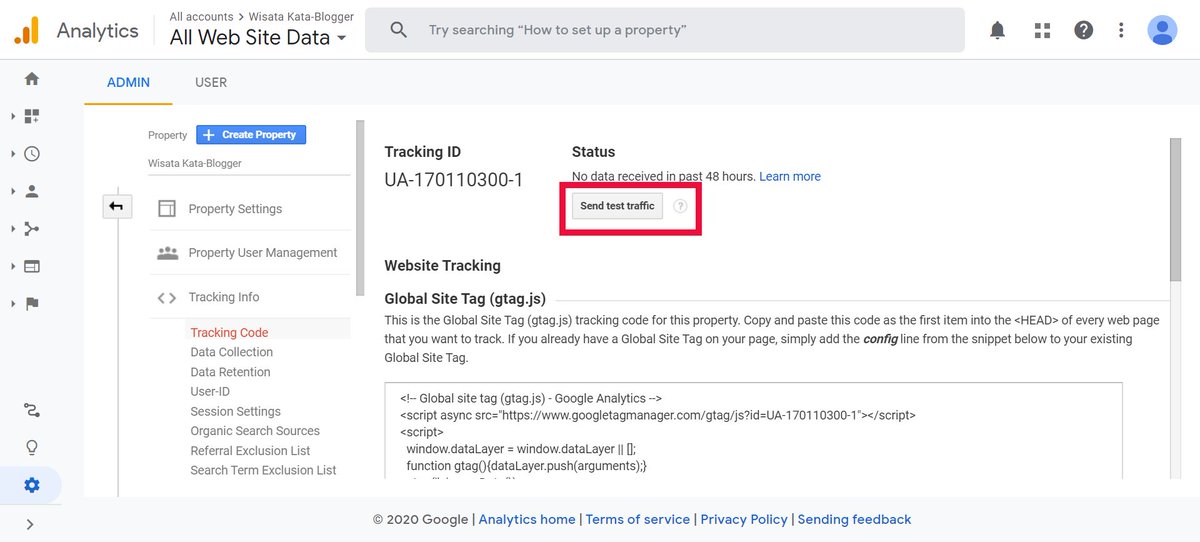 24. F. Klik tombol "Send test traffic".