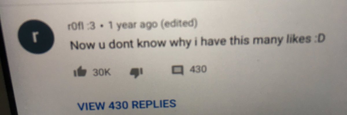 YouTube comment of the day. Well played ...