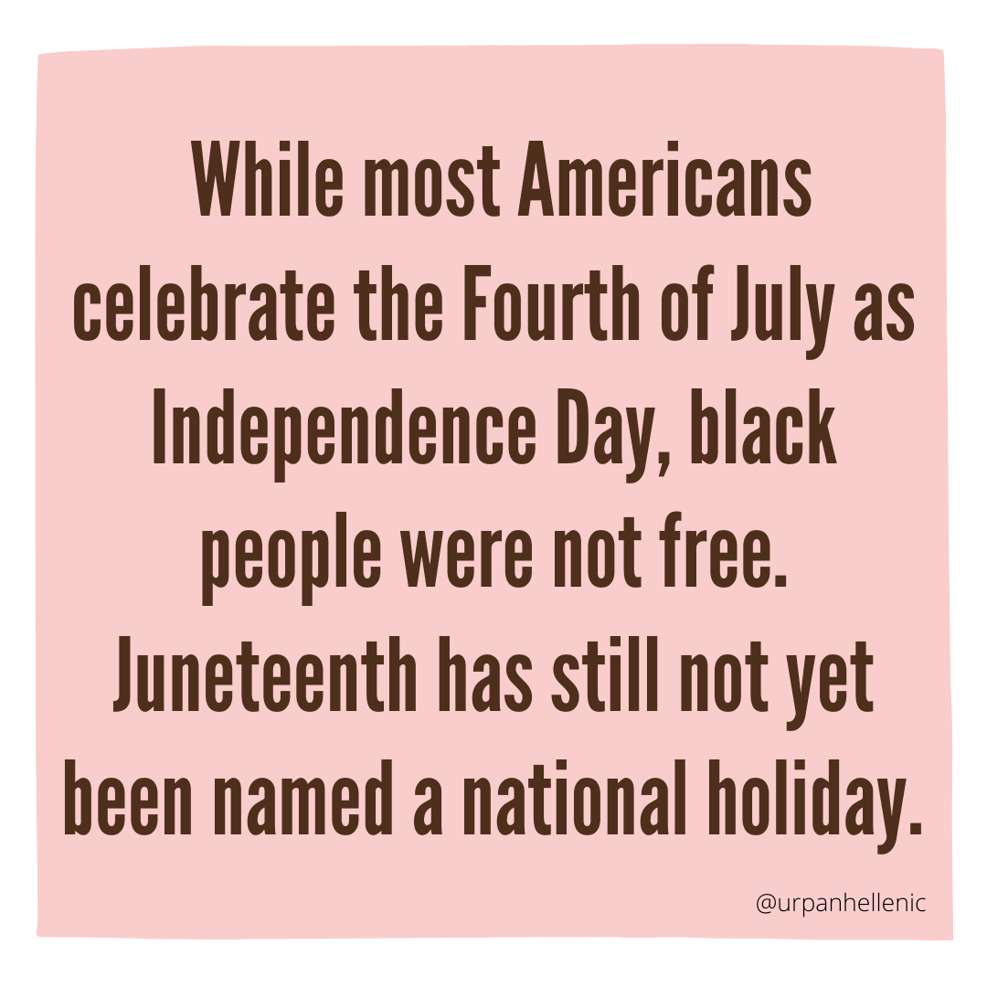 URPanhel's tweet photo. Today, we recognize Juneteenth and reflect upon our history and recognize our changes, while still acknowledging that the fight is not over. Educate yourself on the history of the United States and the events that laid its foundation. Black history is American history, always. https://t.co/WW4fwIVARU